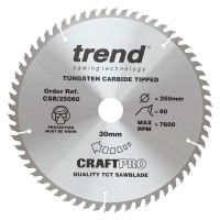 Trend CSB/25060 Craft Saw Blade 250mm X 60t X 30mm £39.00